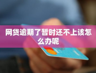 网贷逾期了暂时还不上怎么办,网贷逾期无力偿还？紧急应对指南